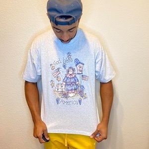 VINTAGE Bless America Shirt - XL